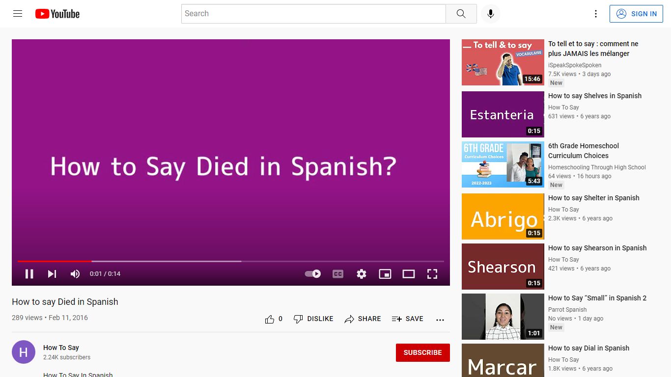 How to say Died in Spanish - YouTube